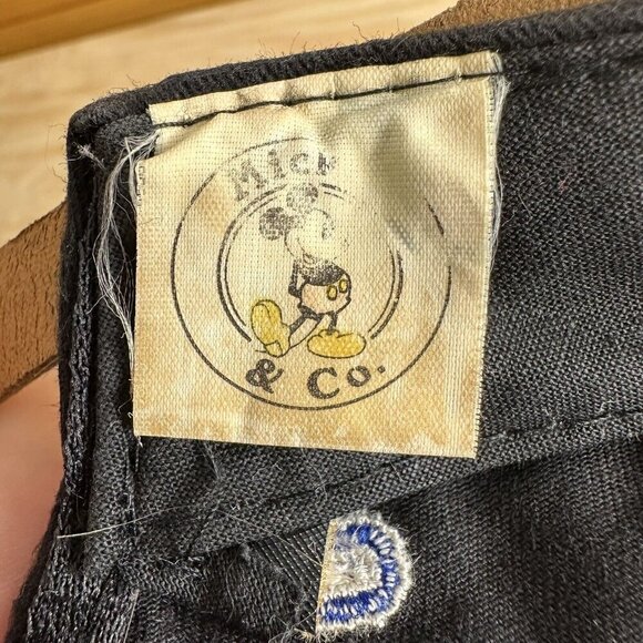 Vintage Walt Disney Mickey Co Big M Strapback Dad Hat Cap black - Picture 7 of 7